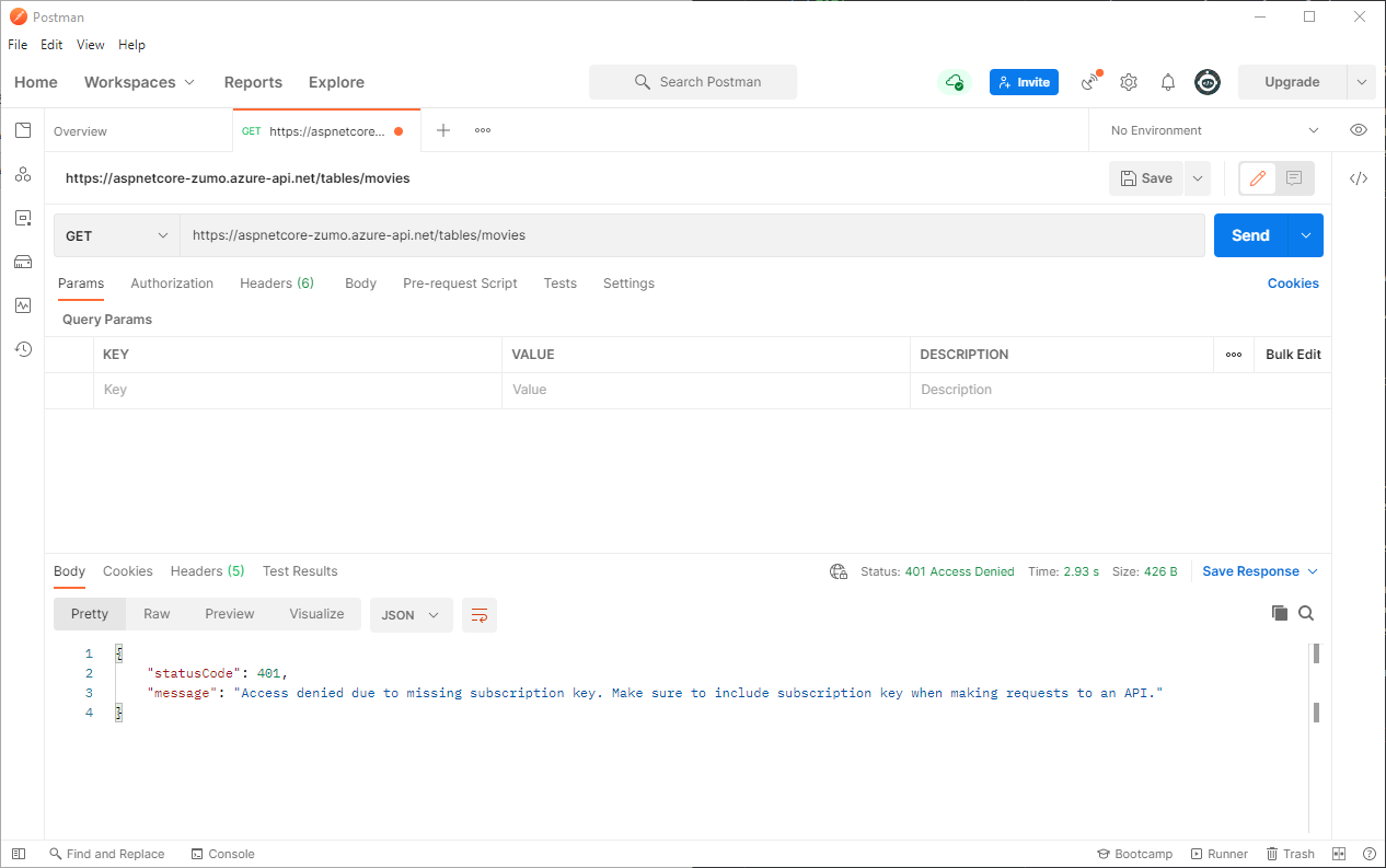 Sending a request with Postman